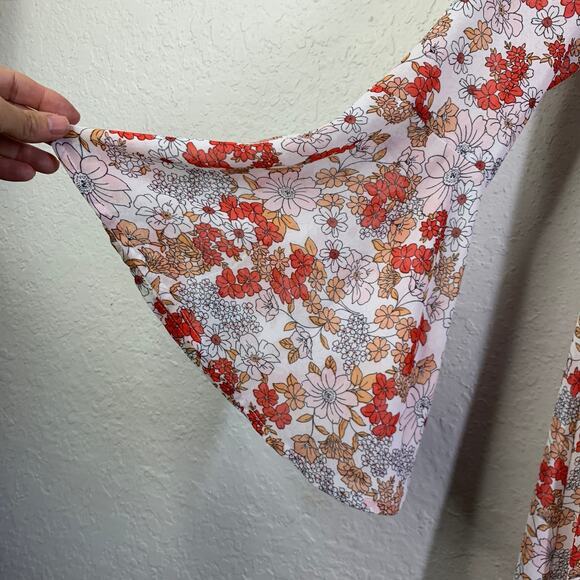 NATURAL LIFE Dress Maxi Boho V-Neck Flutter Sleeve Tiered Skirt Removable Slip - Picture 8 of 14